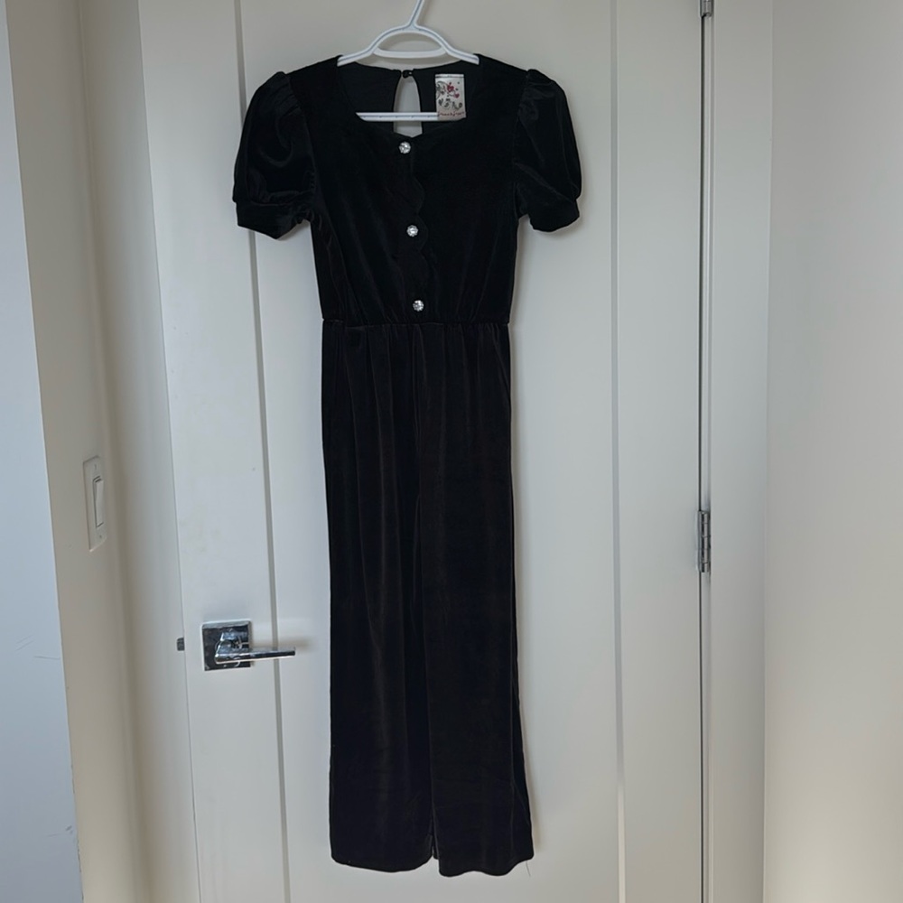 Jenna & Jessie girls size 12 velvet material jumpsuit